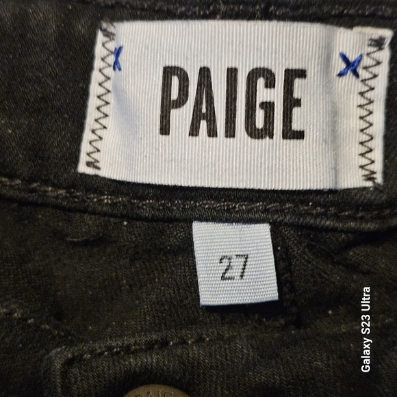 Paige Skinny Jeans 27 Black Denim Dark Wash Stretch 27 x 30 EUC - Picture 5 of 9